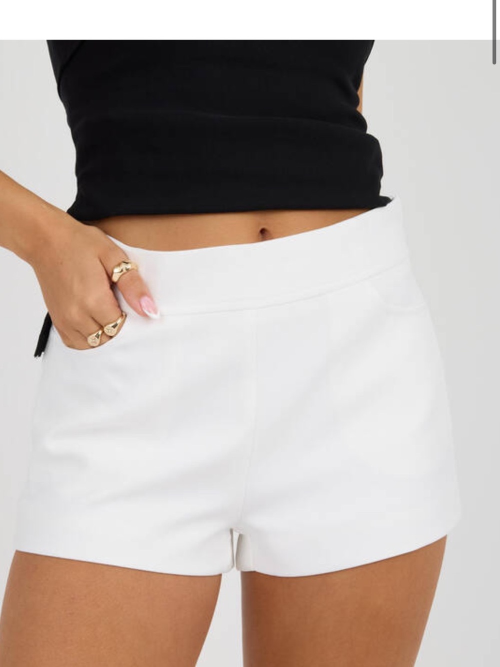High-Rise White Women’s Shorts